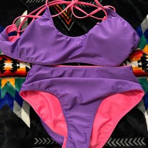 Purple and Pink Bikini Set